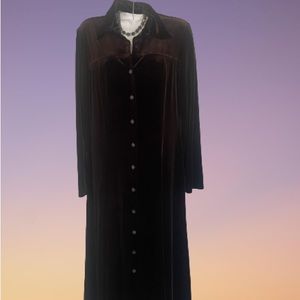Beautiful Coldwater Creek warm comfy chocolate brown velvet dress.
